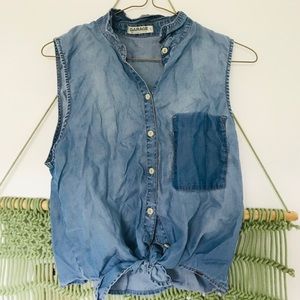 Denim style button up tank